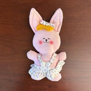 Vintage 1970s Hallmark Pink Country Bunny